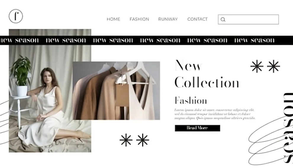 online fashion store website template with product listing